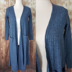 LULAROE Wide Ribbed Blue Navy Duster Cardigan XS